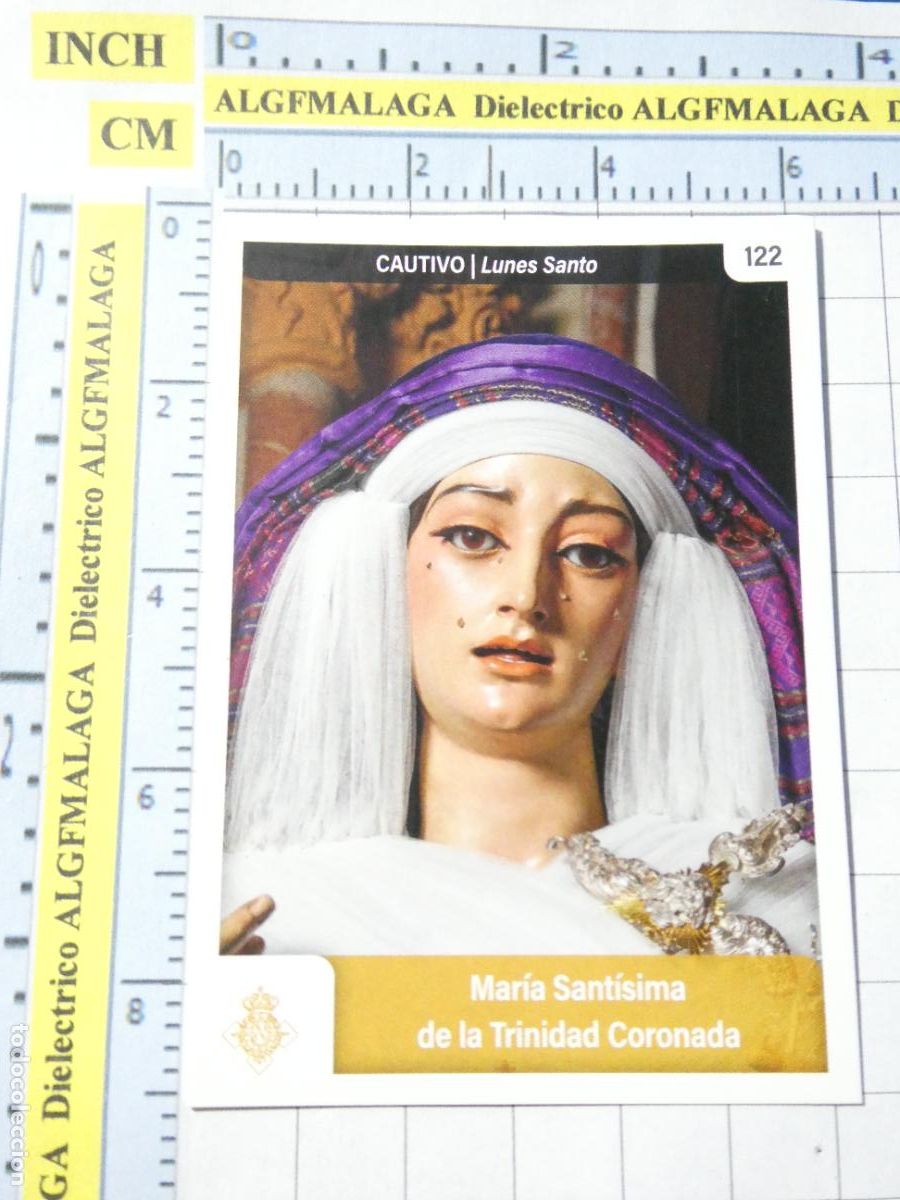 Collectable Antique Stickers: CROMO TARJETA HOLY CARDS SEMANA SANTA M&Aacute;LAGA. 122 CAUTIVO MAR&Iacute;A SANT&Iacute;SIMA TRINIDAD CORONADA