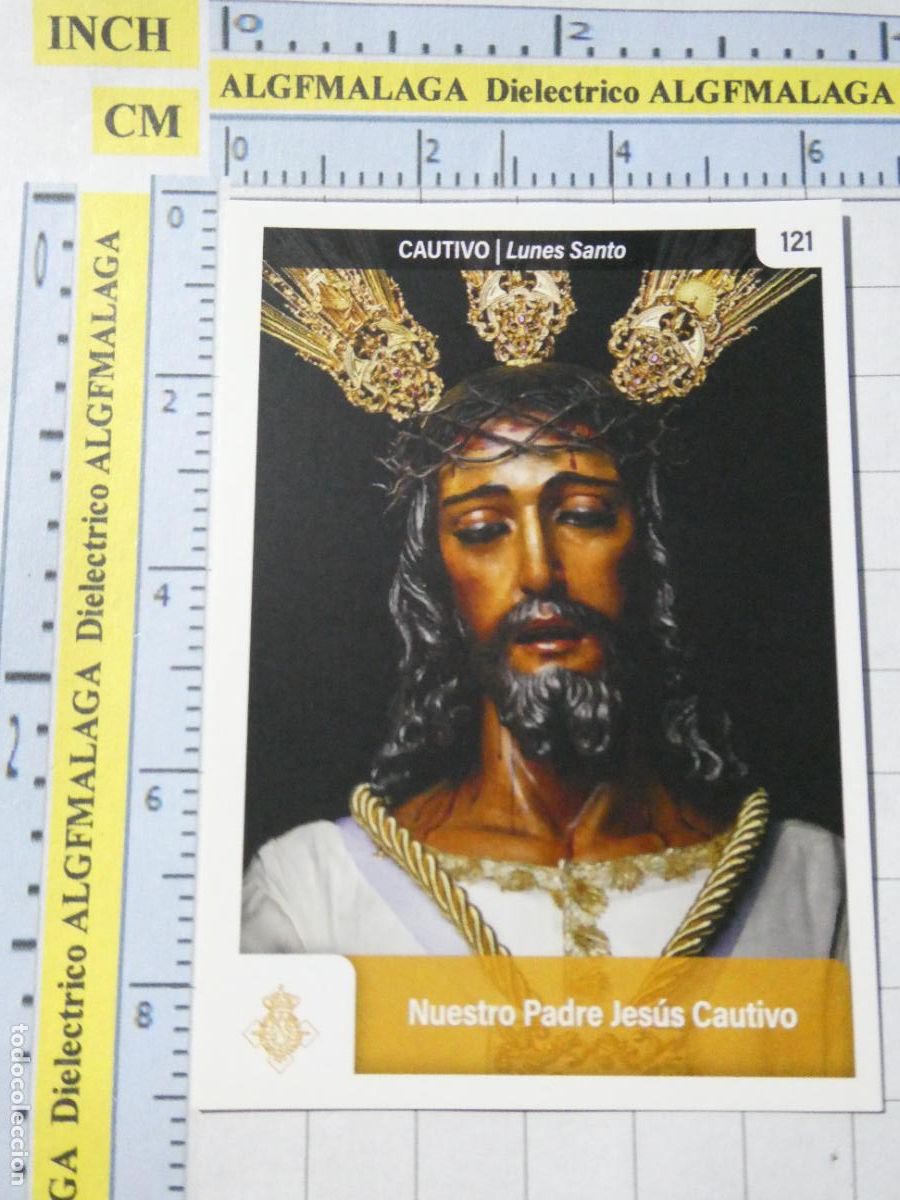 Collectable Antique Stickers: CROMO TARJETA HOLY CARDS SEMANA SANTA M&Aacute;LAGA. 121 CAUTIVO NUESTRO PADRE JES&Uacute;S