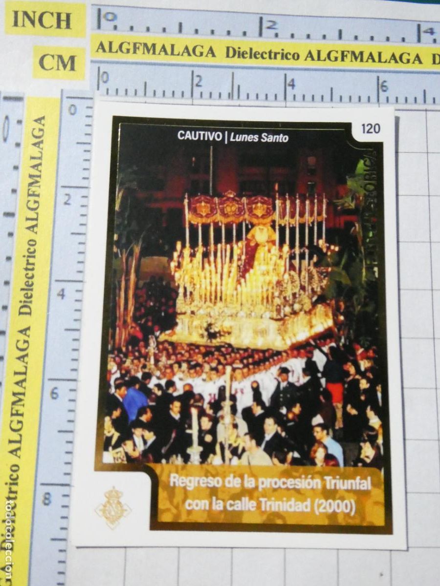 Collectable Antique Stickers: CROMO TARJETA HOLY CARDS SEMANA SANTA M&Aacute;LAGA. 120 CAUTIVO CALLE TRINIDAD 2000