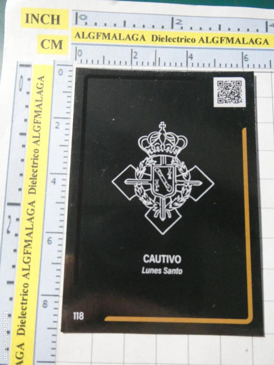 Coleccionismo cromos antiguos: CROMO TARJETA HOLY CARDS SEMANA SANTA M&Aacute;LAGA. 118 CAUTIVO ESCUDO