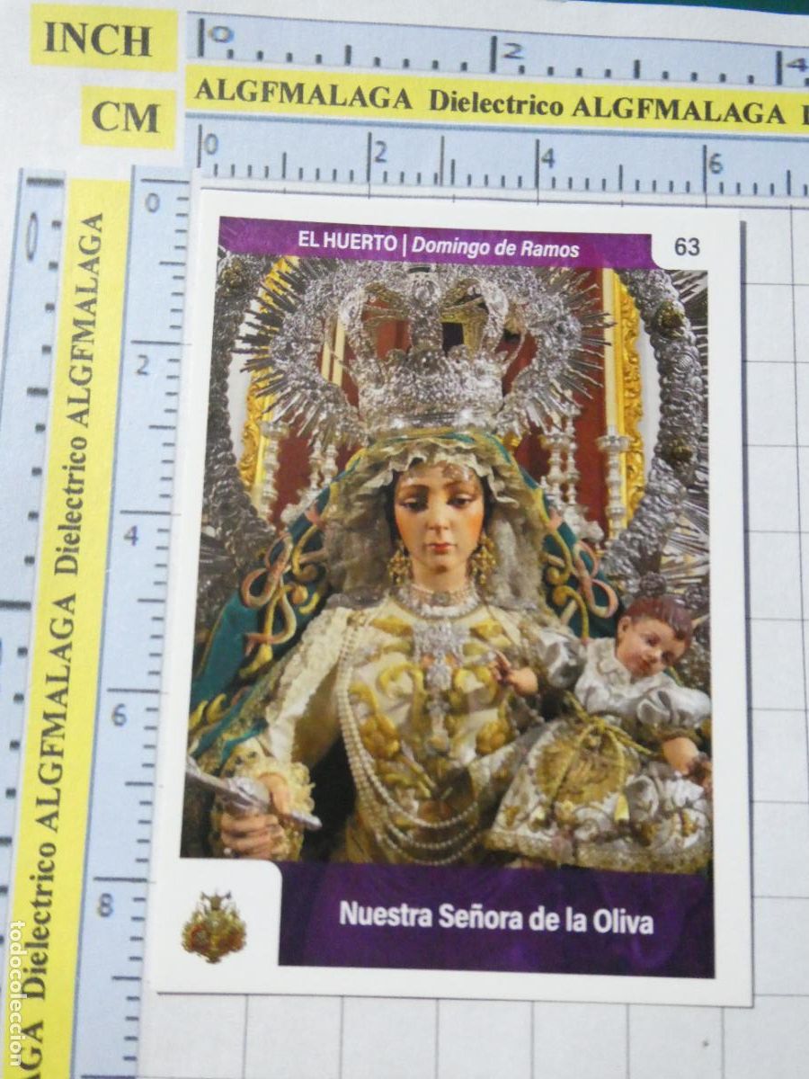 Coleccionismo cromos antiguos: CROMO TARJETA HOLY CARDS SEMANA SANTA M&Aacute;LAGA. 63 EL HUERTO NUESTRA SE&Ntilde;ORA DE LA OLIVA
