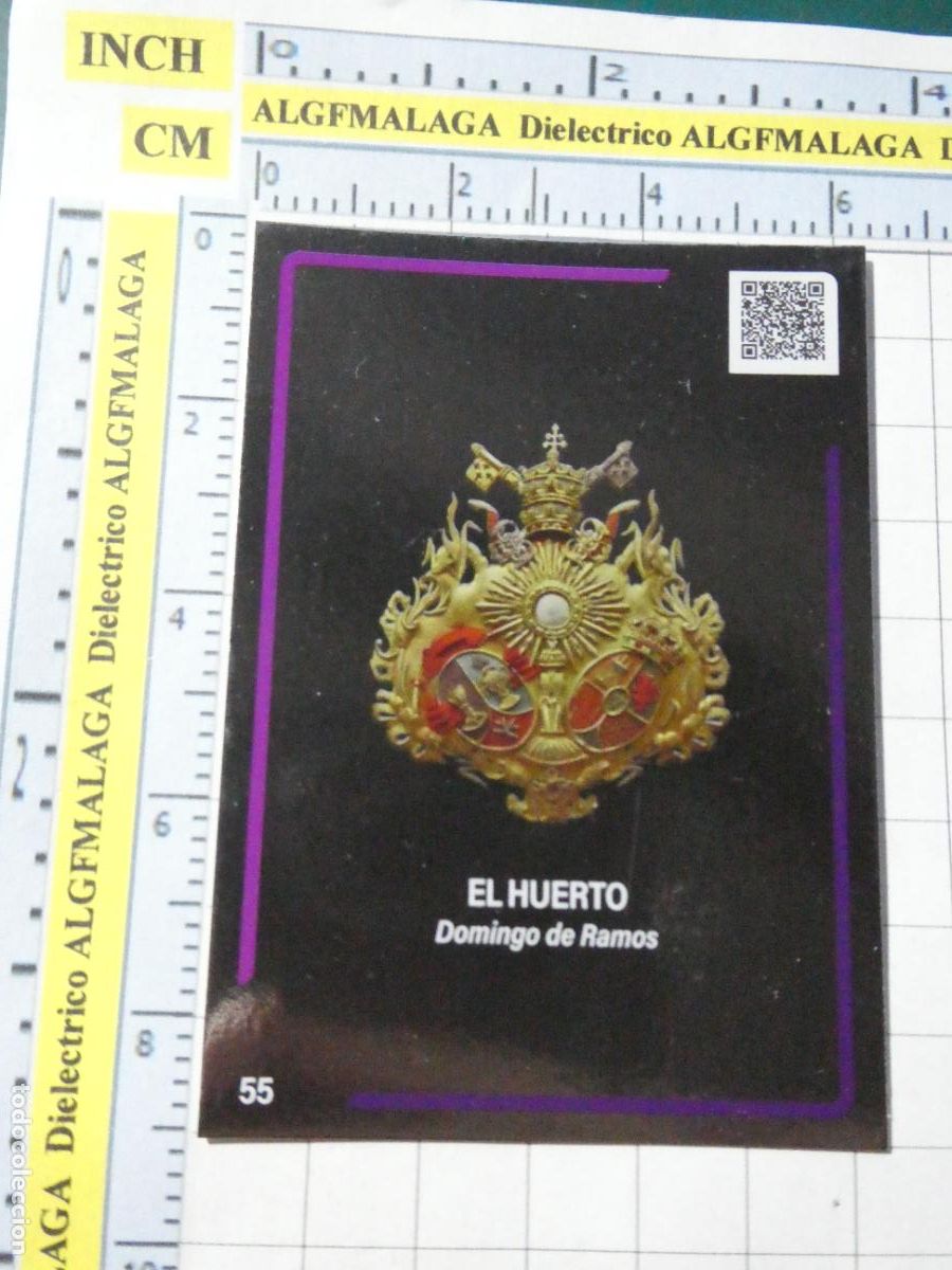 Coleccionismo cromos antiguos: CROMO TARJETA HOLY CARDS SEMANA SANTA M&Aacute;LAGA. 55 EL HUERTO ESCUDO