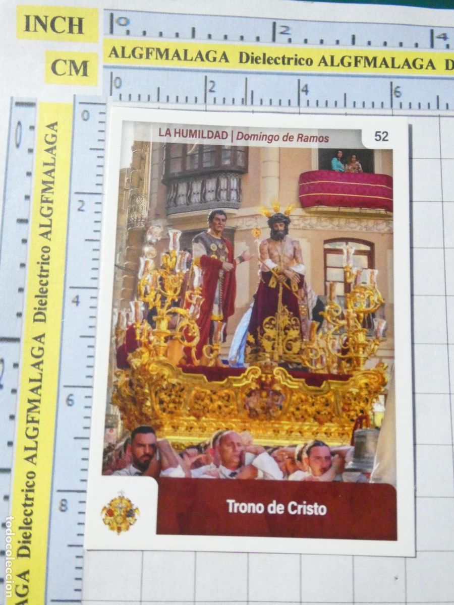 Coleccionismo cromos antiguos: CROMO TARJETA HOLY CARDS SEMANA SANTA M&Aacute;LAGA. 52 LA HUMILDAD TRONO DE CRISTO