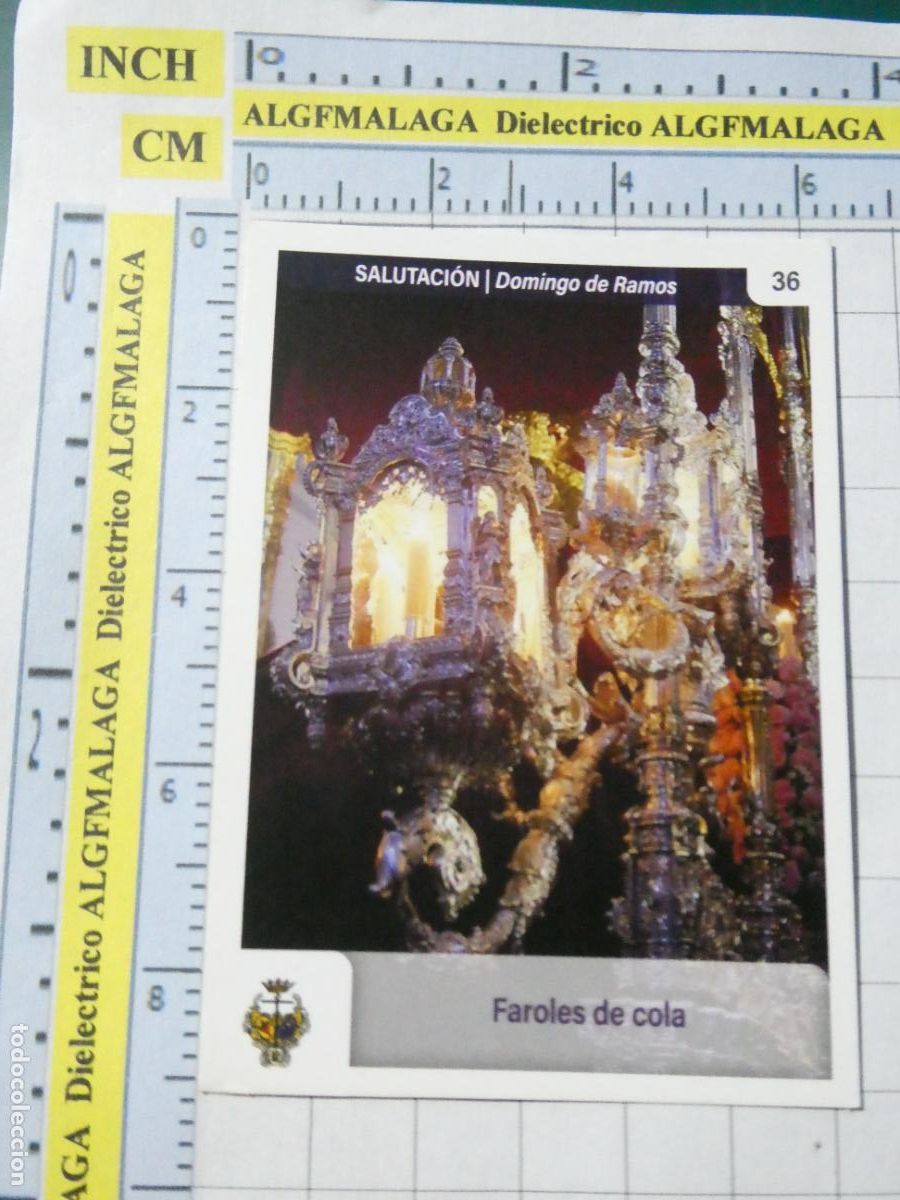 Coleccionismo cromos antiguos: CROMO TARJETA HOLY CARDS SEMANA SANTA M&Aacute;LAGA. 36 SALUTACI&Oacute;N FAROLES DE COLA
