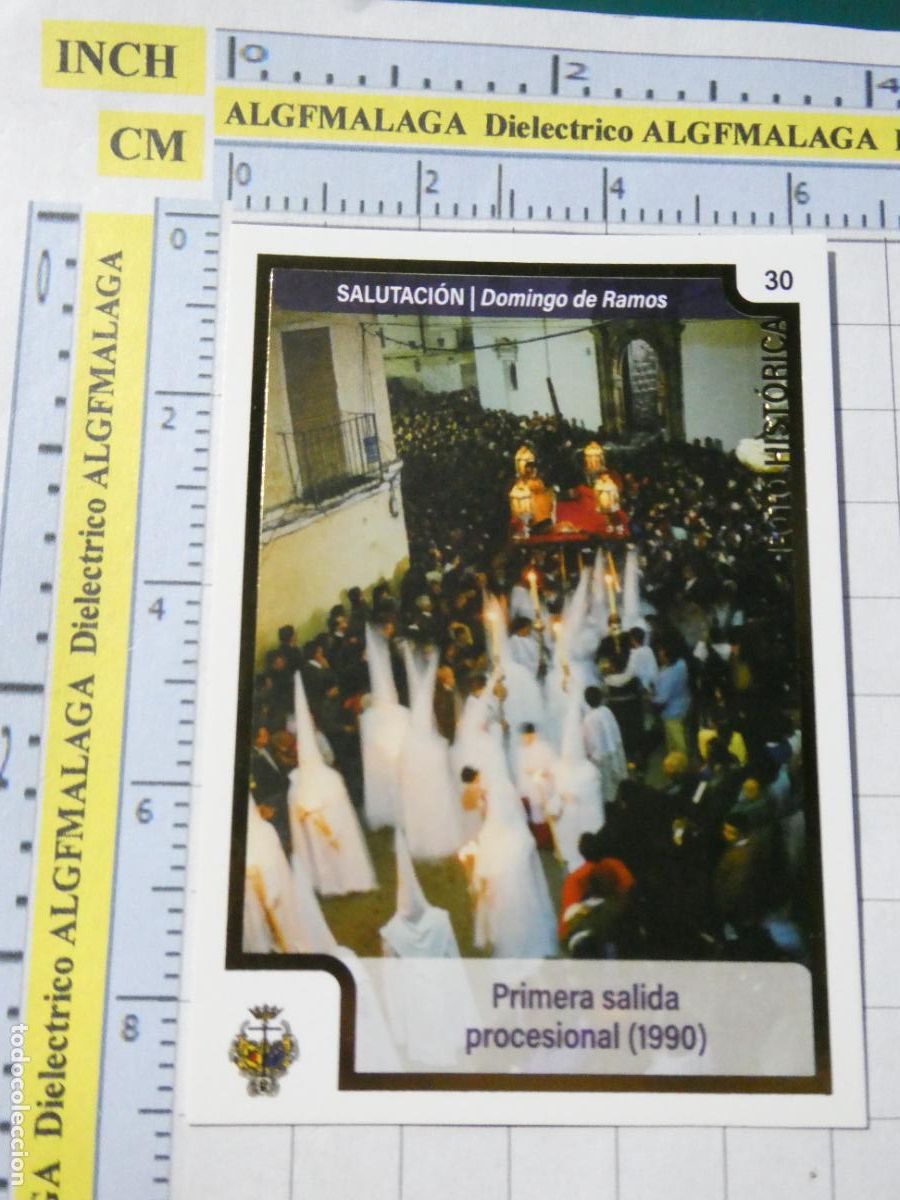 Coleccionismo cromos antiguos: CROMO TARJETA HOLY CARDS SEMANA SANTA M&Aacute;LAGA. 30 SALUTACI&Oacute;N PRIMERA SALIDA 1990