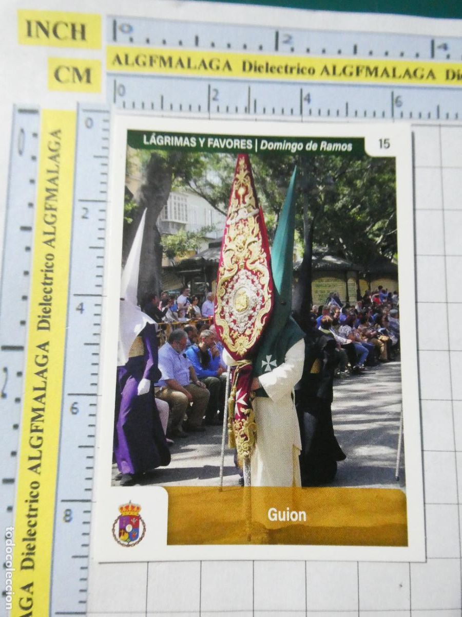 Coleccionismo cromos antiguos: CROMO TARJETA HOLY CARDS SEMANA SANTA M&Aacute;LAGA. 15 L&Aacute;GRIMAS Y FAVORES GUI&Oacute;N
