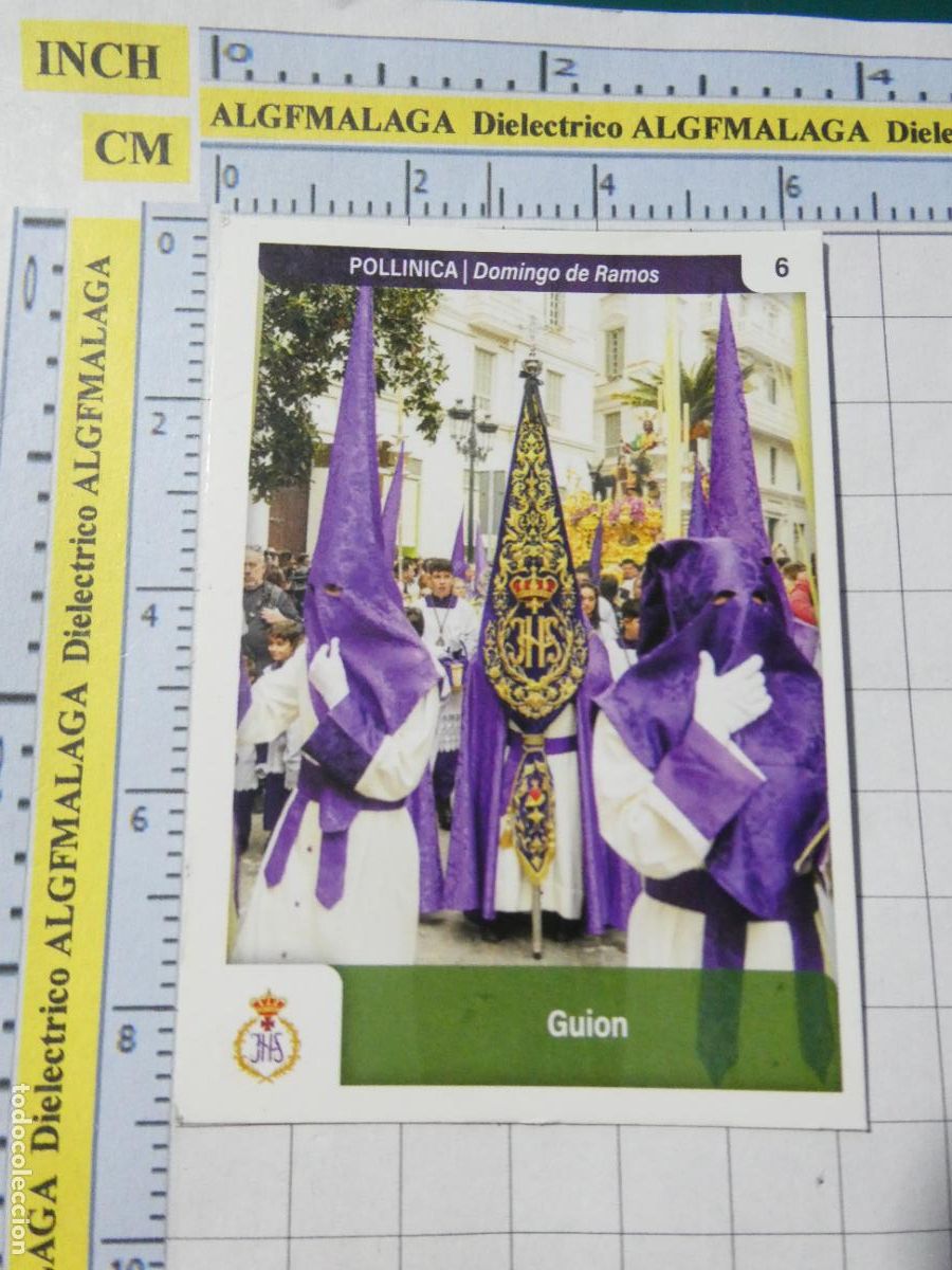 Coleccionismo cromos antiguos: CROMO TARJETA HOLY CARDS SEMANA SANTA M&Aacute;LAGA. 6 POLLINICA GUI&Oacute;N