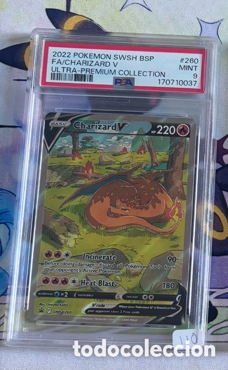 Coleccionismo cromos antiguos: Carta Pokemon TCG PSA 9 CHARIZARD V 2022 - Foto 1