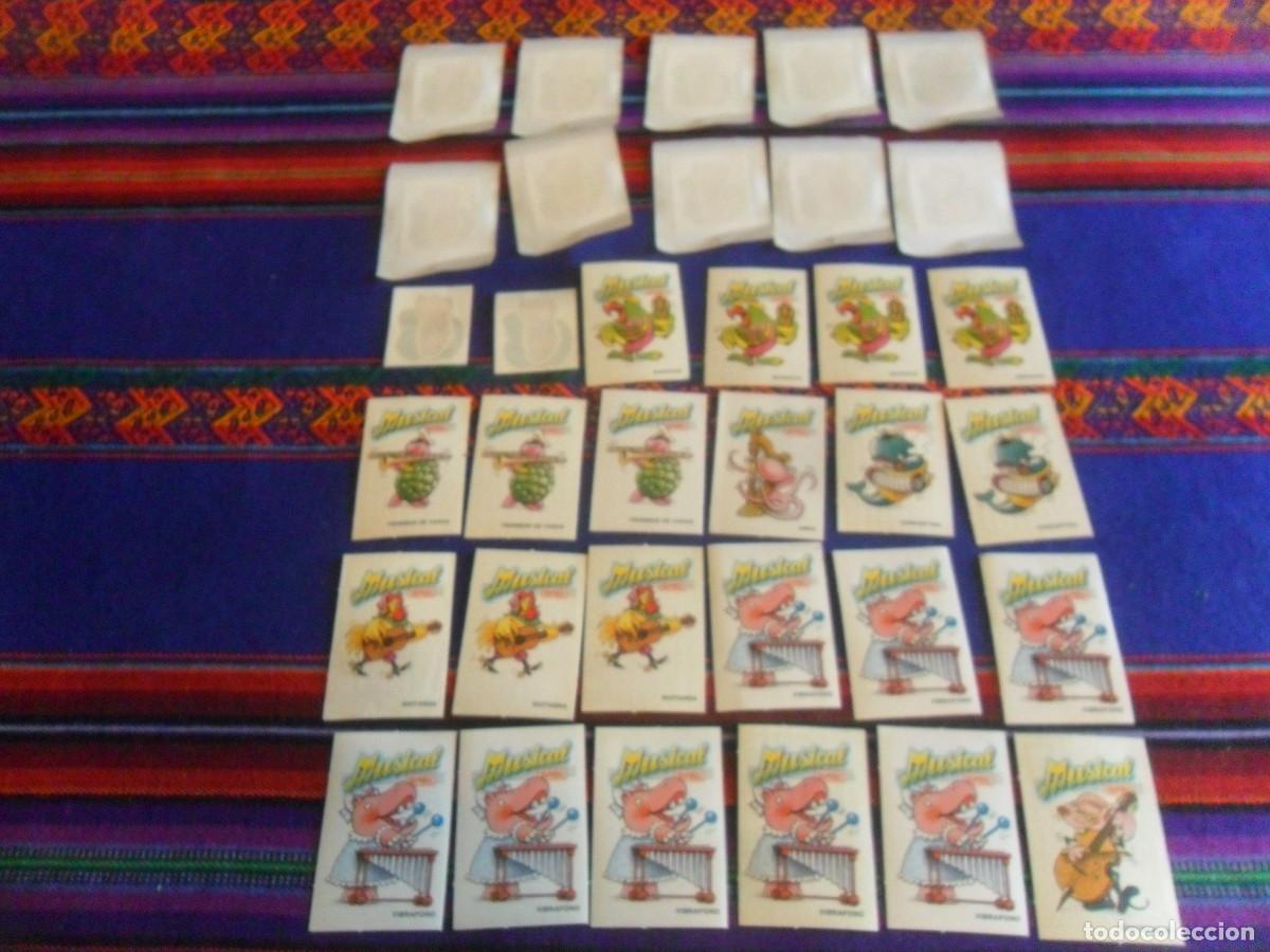 Coleccionismo cromos antiguos: 22 CROMO NUNCA PEGADO MUSICAL BIMBO N&ordm;S 19 18 14 11 10 5 4 Y 12 TATUAJES BUGS BUNNY PORKY PIG. 1986.