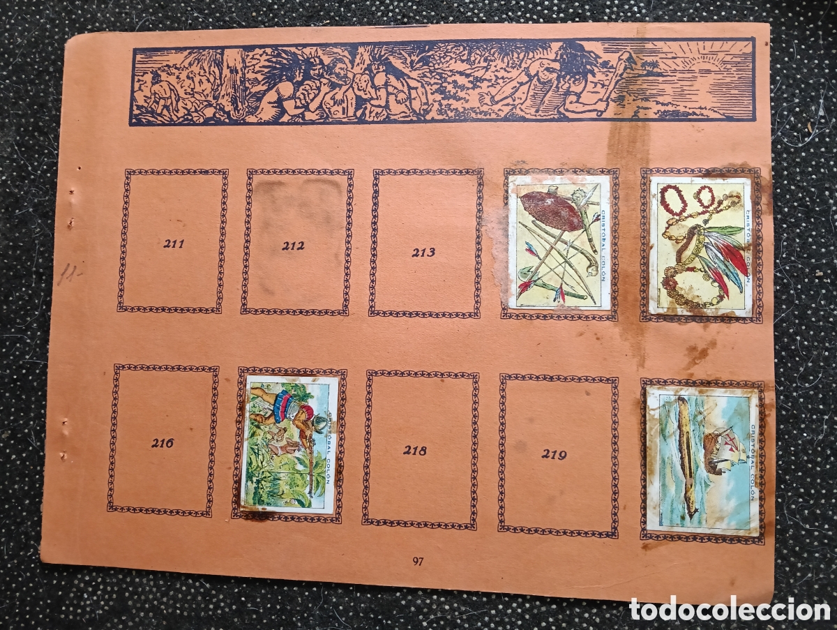 Coleccionismo cromos antiguos: N&deg; 11 Historia de Crist&oacute;bal Col&oacute;n de Chocolate JUNCOSA cada hoja tiene un n&uacute;mero de cromos &rdquo;PEGADOS&rdquo;