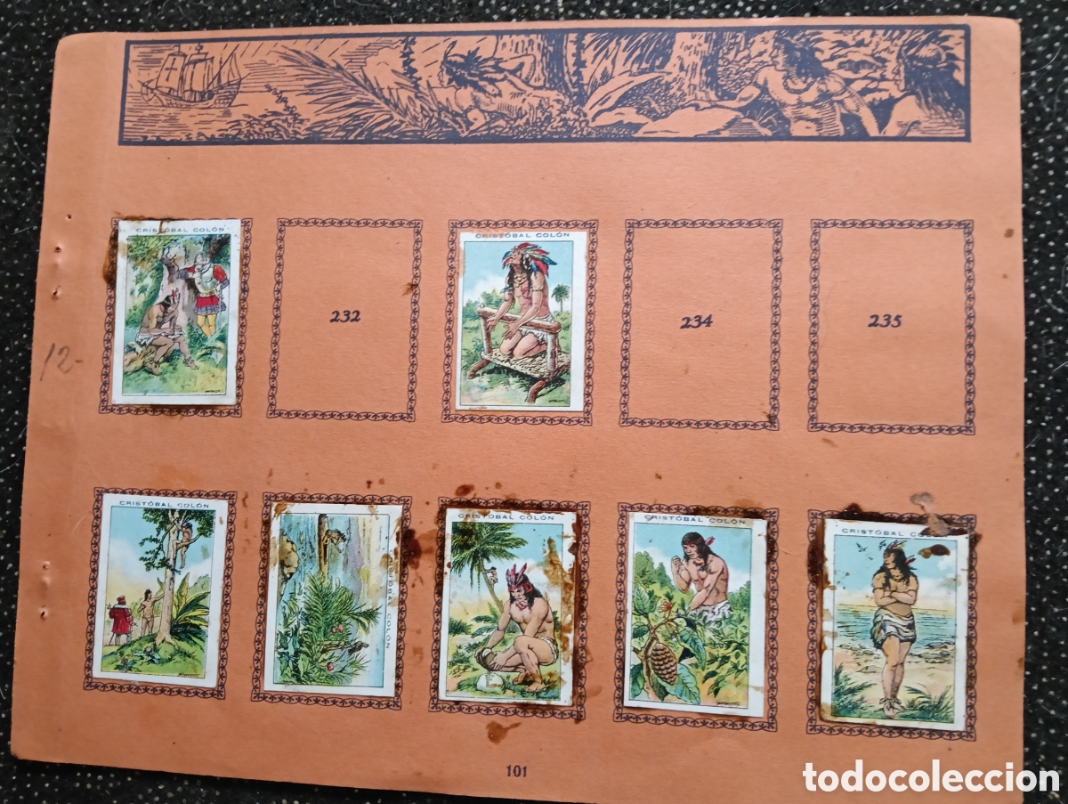 Coleccionismo cromos antiguos: N&deg; 12 Historia de Crist&oacute;bal Col&oacute;n de Chocolate JUNCOSA cada hoja tiene un n&uacute;mero de cromos &rdquo;PEGADOS&rdquo;