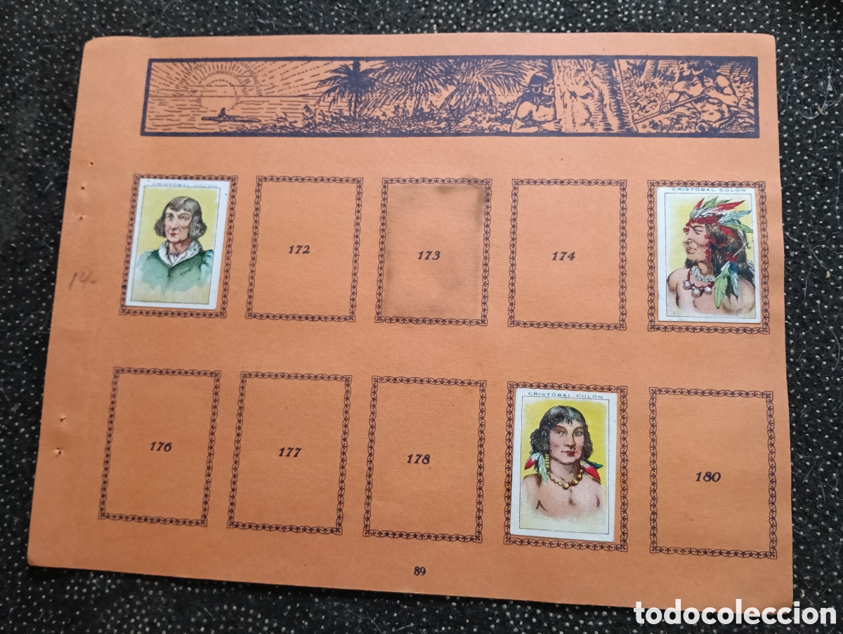Coleccionismo cromos antiguos: N&deg; 14 Historia de Crist&oacute;bal Col&oacute;n de Chocolate JUNCOSA cada hoja tiene un n&uacute;mero de cromos &rdquo;PEGADOS&rdquo;