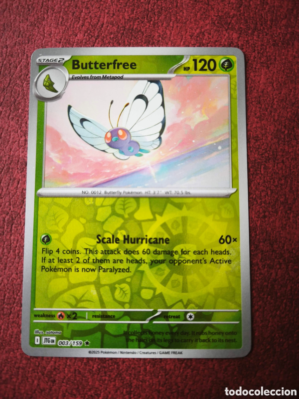 Coleccionismo cromos antiguos: Pokemon.2025. Butterfree. #3, ingl&eacute;s