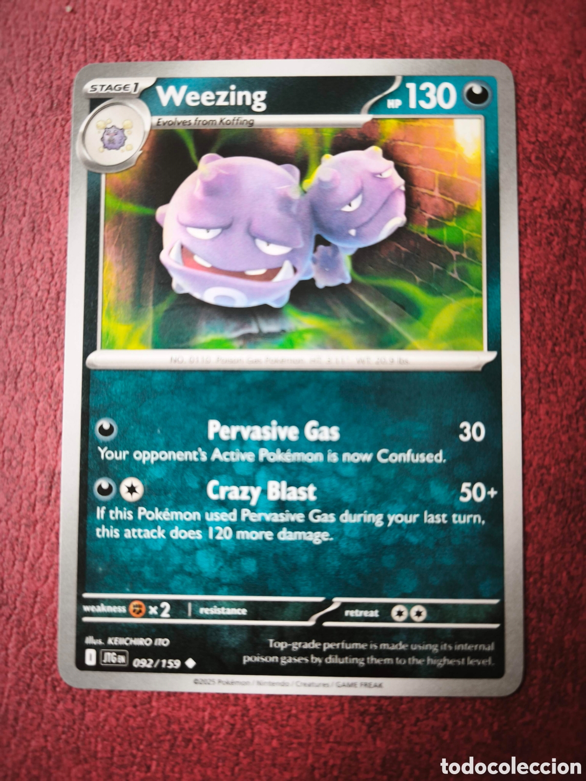 Coleccionismo cromos antiguos: Pokemon. 2025.Weezing #92, ingl&eacute;s