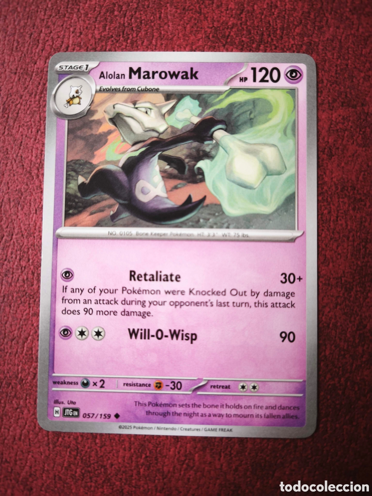 Coleccionismo cromos antiguos: Pokemon. 2025. Marowak #57, ingl&eacute;s