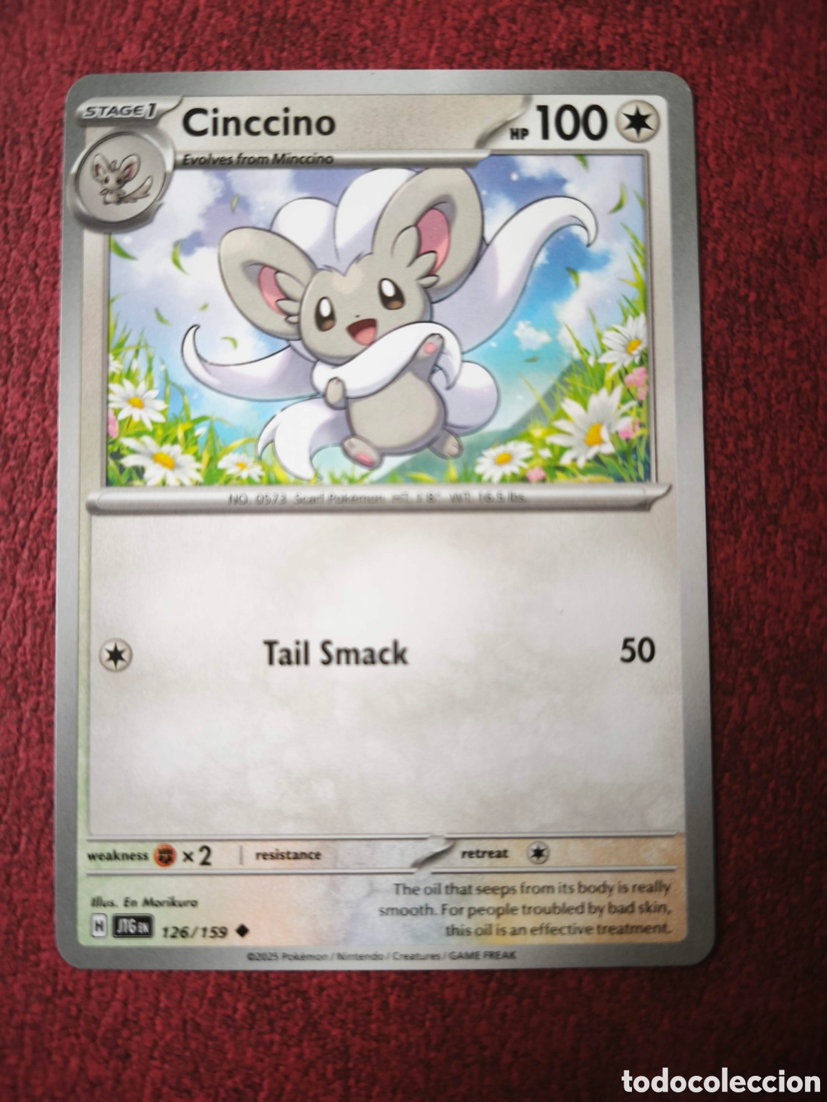 Coleccionismo cromos antiguos: Pokemon. 2025. Cinccino #126, ingl&eacute;s