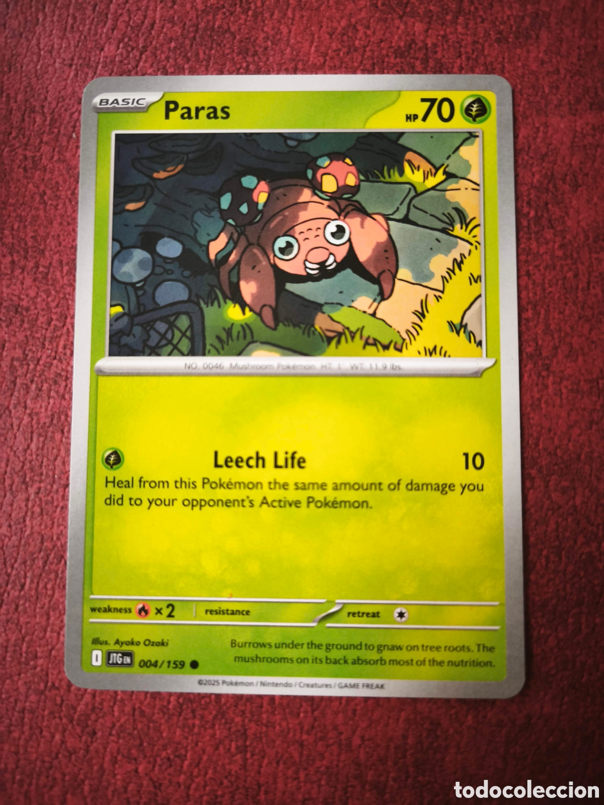 Coleccionismo cromos antiguos: Pokemon.2025. Paras #4, en ingl&eacute;s