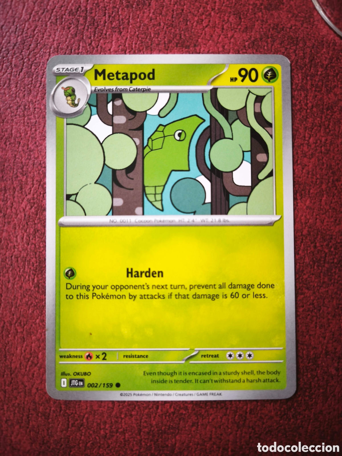 Coleccionismo cromos antiguos: Pokemon. 2025. Metapod #2, en ingl&eacute;s - Foto 1