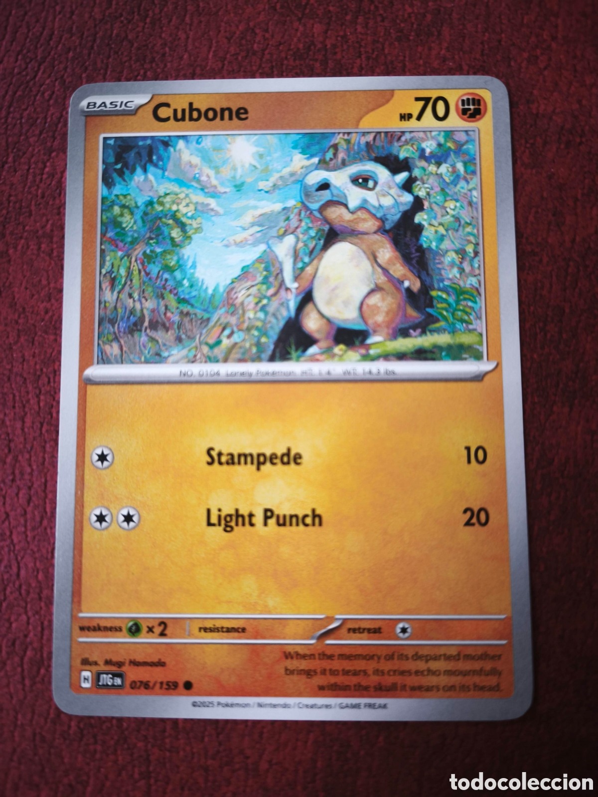 Coleccionismo cromos antiguos: Pokemon. 2025. Cubone #76, ingl&eacute;s