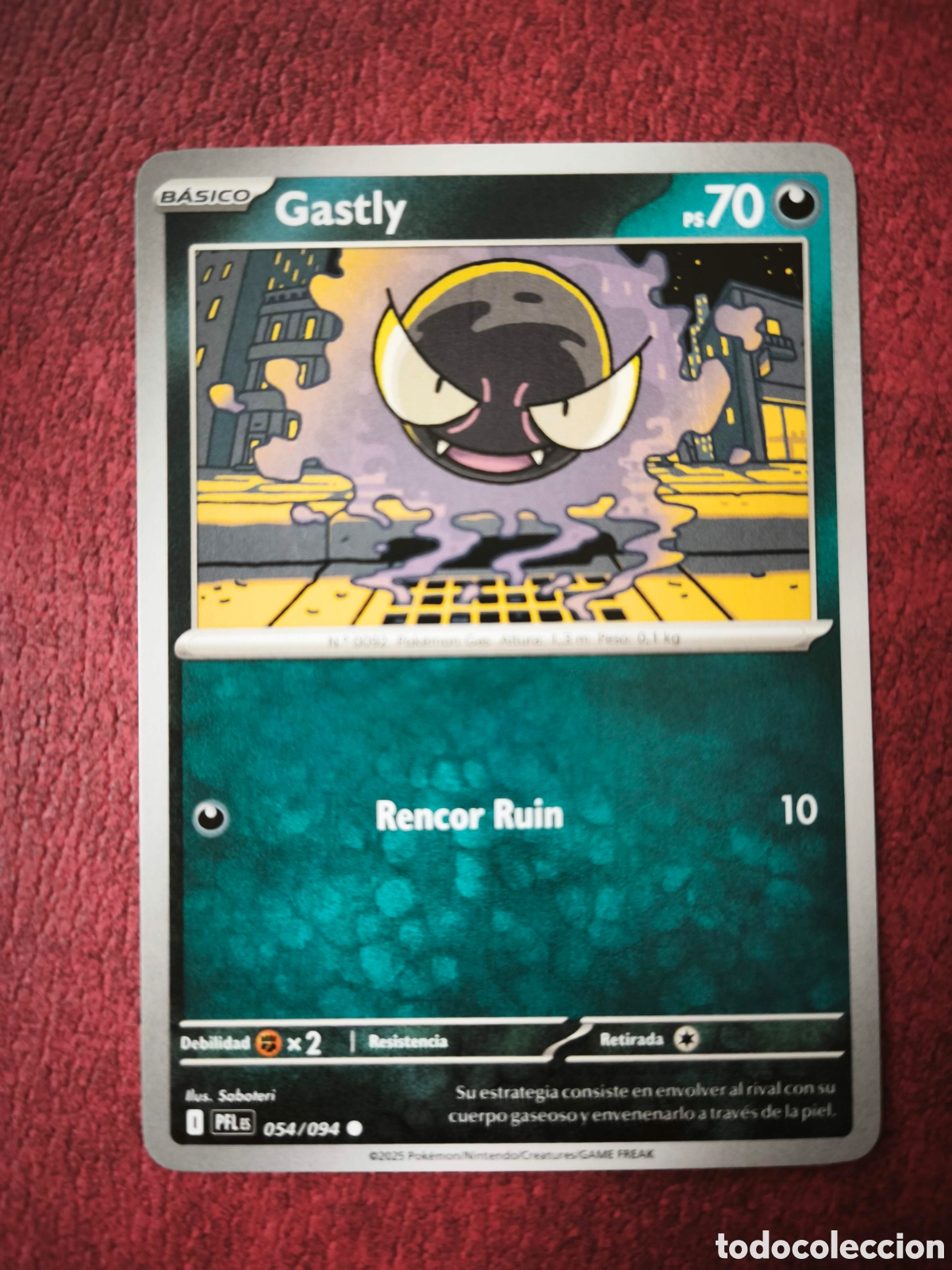 Coleccionismo cromos antiguos: Pokemon. 2025. Gastly #54, en ingl&eacute;s