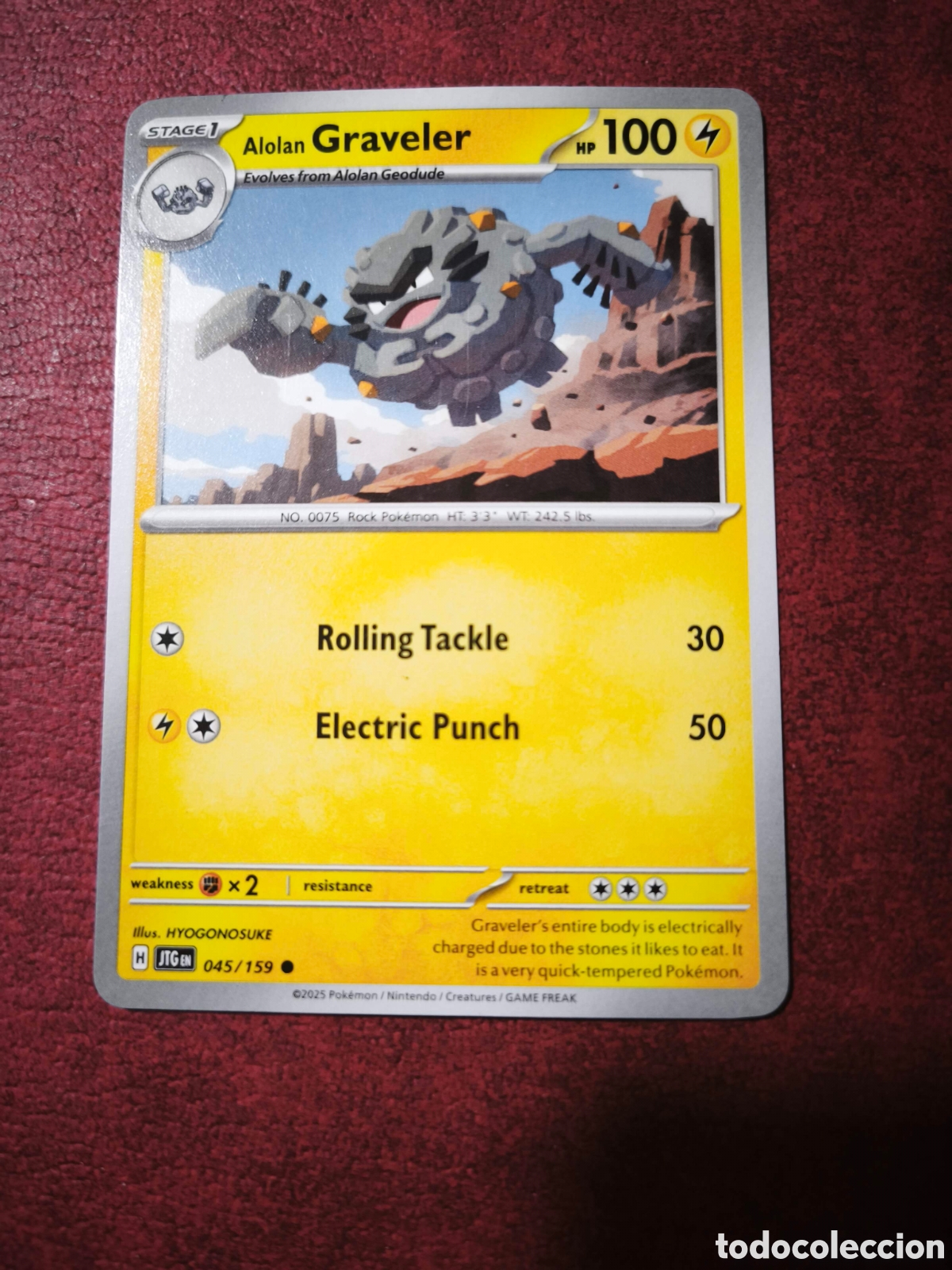 Coleccionismo cromos antiguos: Pokemon. 2025. Graveler #45, ingl&eacute;s