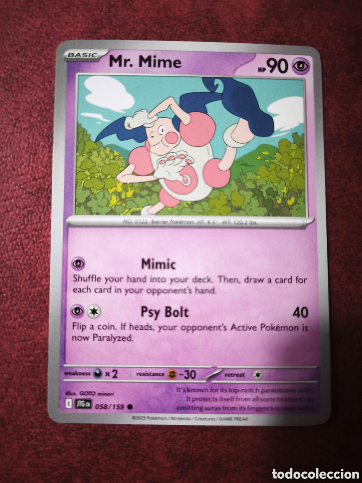 Coleccionismo cromos antiguos: Pokemon. 2025. Me. Mime #58, ingl&eacute;s