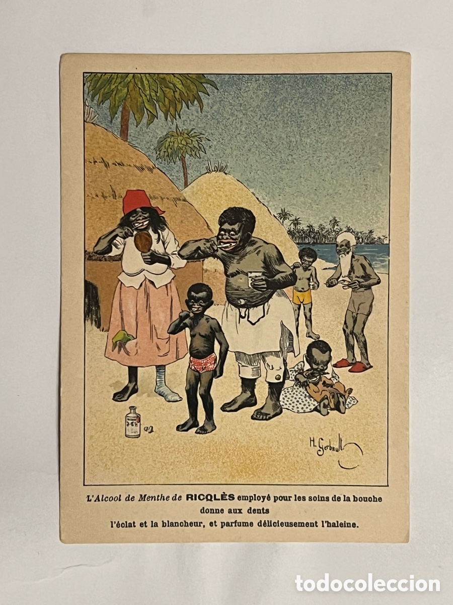 Colecionismo Cromos antigos: CROMO ALCOHOL MENTA RICQLES,1905.. Ilustra H. GERBAULT.. (9,5 x 13)