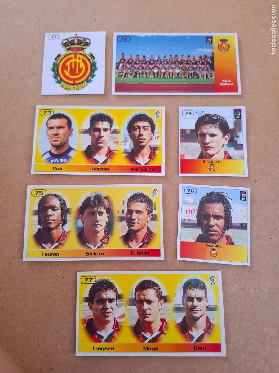 Coleccionismo cromos antiguos: BOLLYCAO 98 99 1998 1999 - RCD MALLORCA LOTE 7 CROMOS DIFERENTES ( NUNCA PEGADOS Y SIN DOBLEZ )