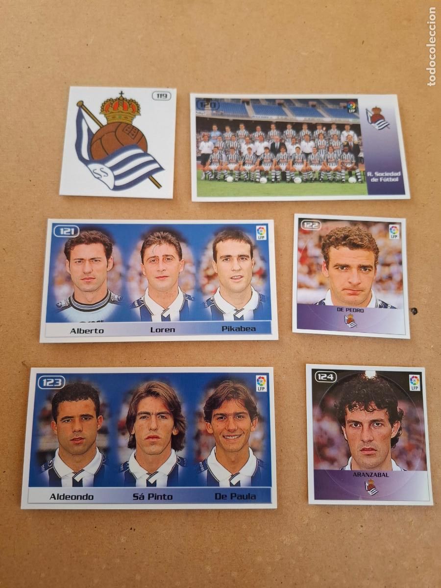 Coleccionismo cromos antiguos: BOLLYCAO 98 99 1998 1999 - REAL SOCIEDAD 6 CROMOS DIFERENTES ( NUNCA PEGADOS Y SIN DOBLEZ )