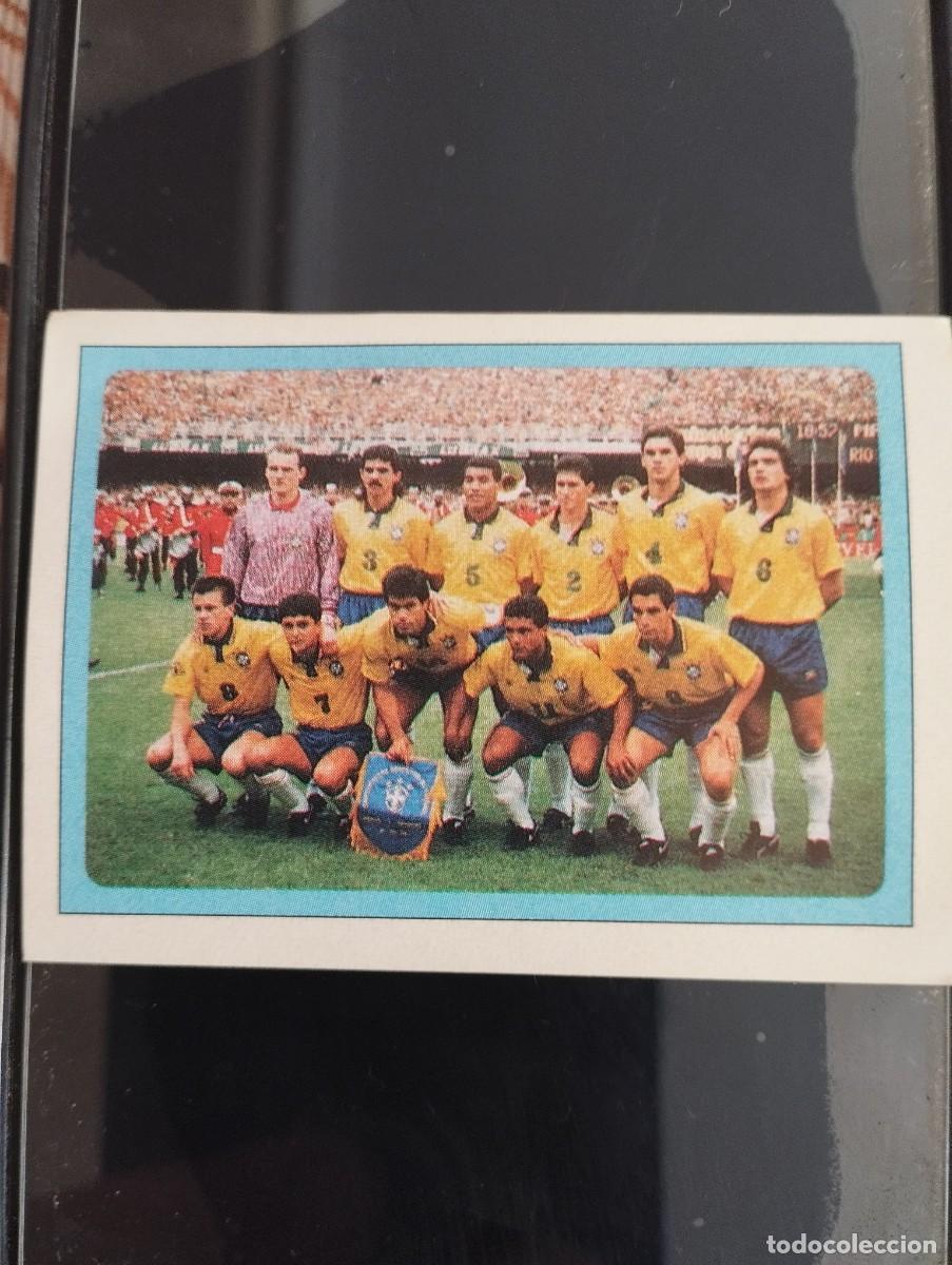 Coleccionismo cromos antiguos: Mundial USA 1994 Ediciones Estadio Cromo n&uacute;mero 86 Alineaci&oacute;n Brasil