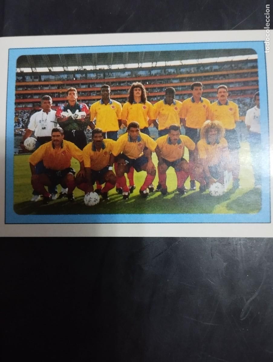 Collectionnisme Cartes &agrave; collectionner anciennes: Mundial USA 1994 Ediciones Estadio Cromo n&uacute;mero 124 Alineaci&oacute;n Colombia
