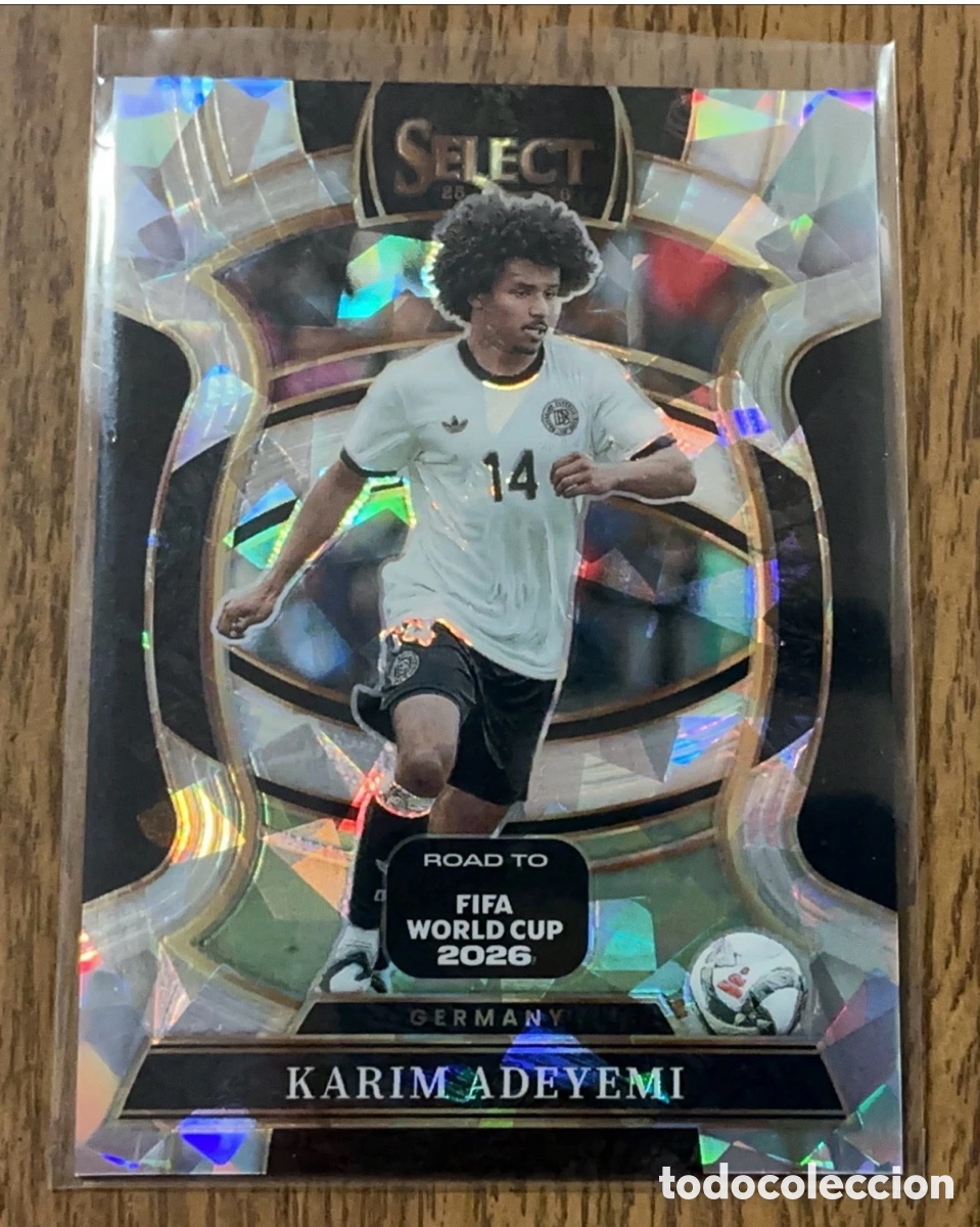 Coleccionismo cromos antiguos: Carta KARIM ADEYEMI Alemania Panini Select Prizm Road to FIFA World Cup 2026 N&ordm; 6 Terrace F&uacute;tbol