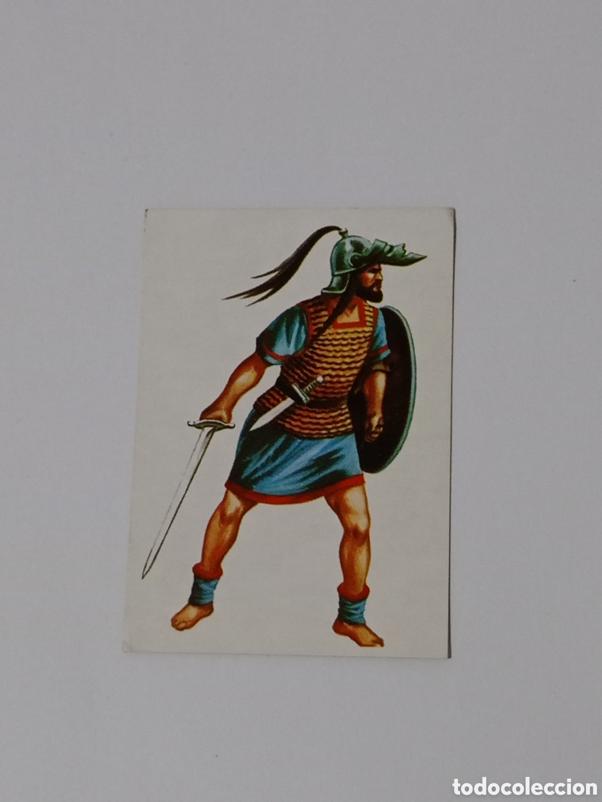 Coleccionismo cromos antiguos: Soldados de todos los tiempos - N&ordm; 10 Guerrero Celt&iacute;bero - Editorial Maga 1981 - Nunca pegado