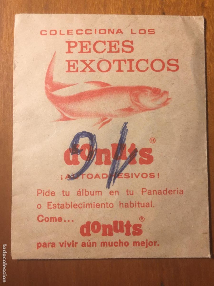 Coleccionismo cromos antiguos: peces exoticos donuts sobre de cromos sin abrir cerrado