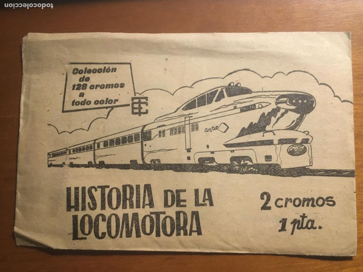 Coleccionismo cromos antiguos: historia de la locomotora sobre de cromos sin abrir cerrado