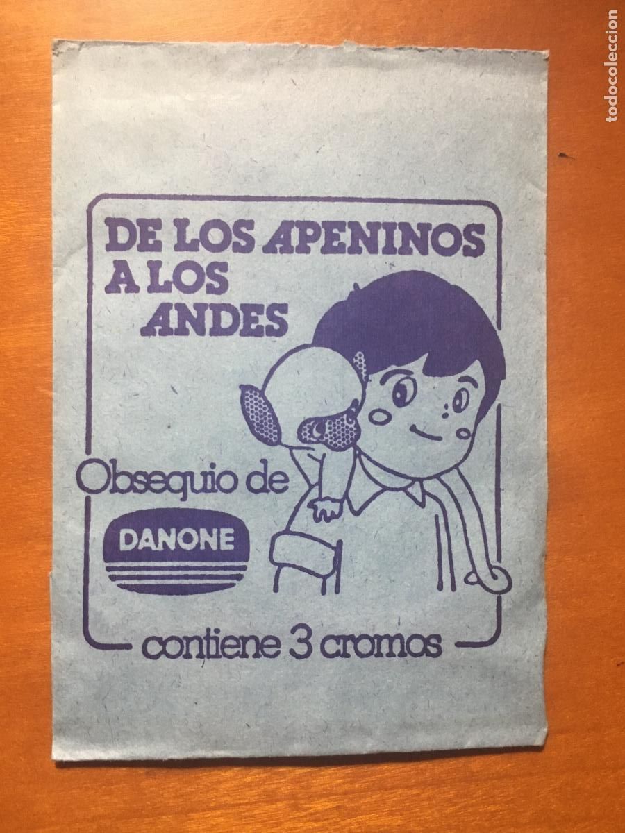 Coleccionismo cromos antiguos: marco de los apeninos a los andes danone sobre de cromos sin abrir cerrado