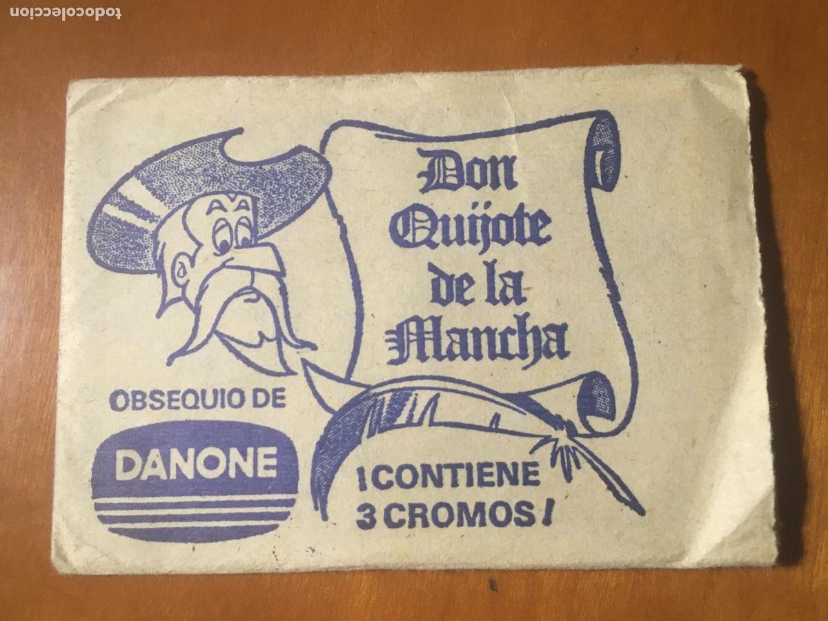 Coleccionismo cromos antiguos: don quijote de la mancha danone sobre de cromos sin abrir cerrado