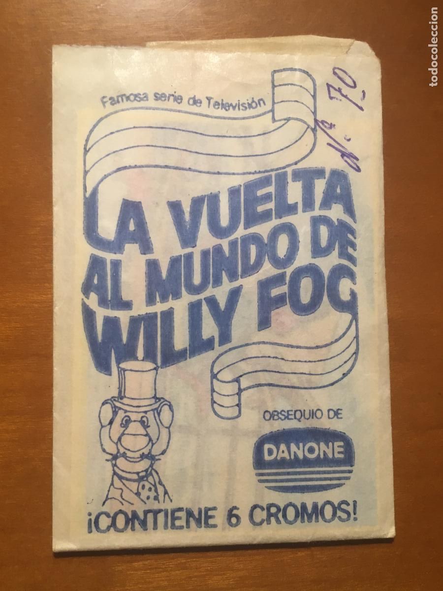 Coleccionismo cromos antiguos: la vuelta al mundo de willy fog danone sobre de cromos sin abrir cerrado