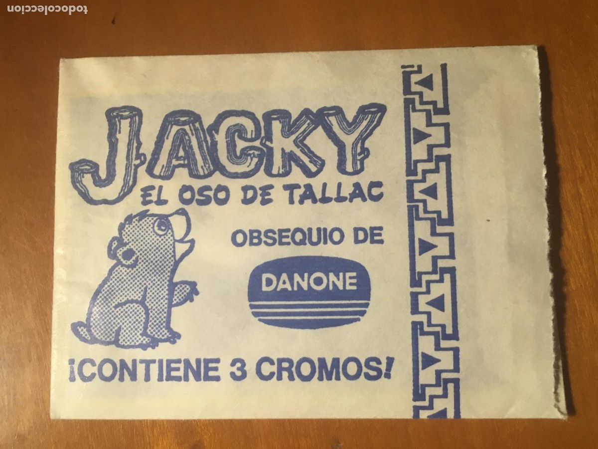 Coleccionismo cromos antiguos: jacky el oso de tallac danone sobre de cromos sin abrir cerrado