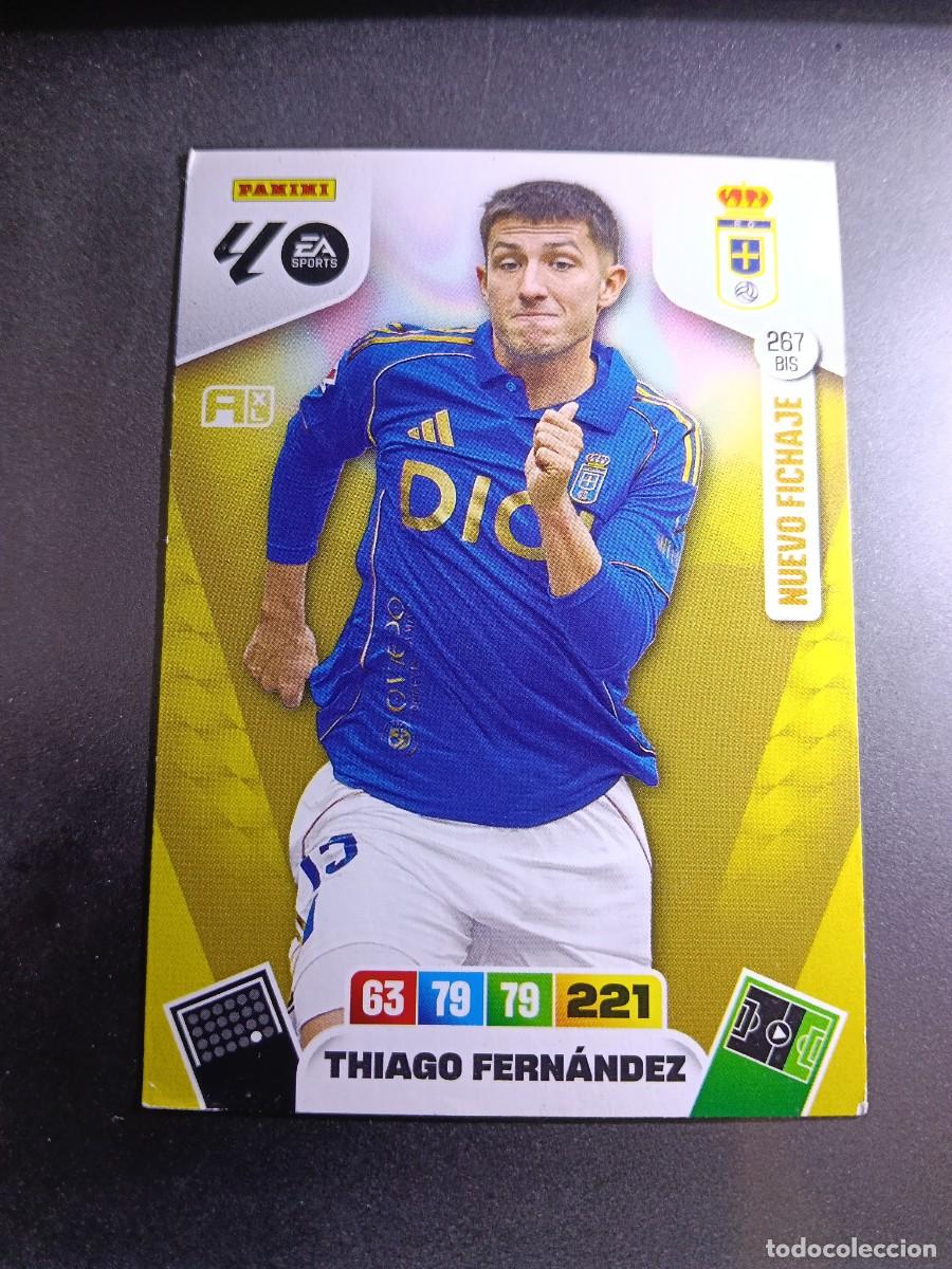 Coleccionismo cromos antiguos: ADRENALYN XL THIAGO FERN&Aacute;NDEZ 267 BIS NUEVO FICHAJE OVIEDO CROMO LIGA 2025 2026 25 26 PANINI