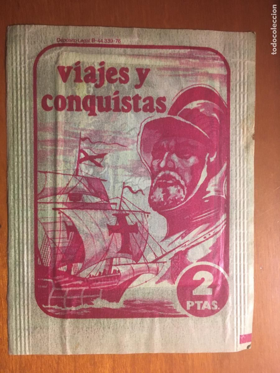 Collezionismo Figurine antiche: viajes y conquistas sobre de cromos sin abrir cerrado