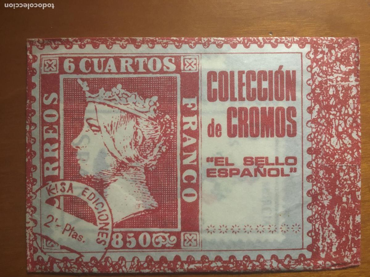 Collezionismo Figurine antiche: el sello espa&ntilde;ol modelo rojo sobre de cromos sin abrir cerrado