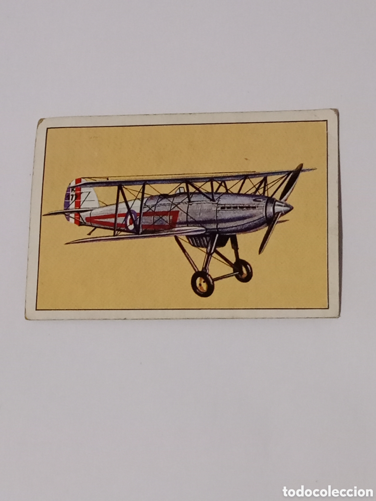 Collectable Antique Stickers: GRAN HISTORIA DE LA AVIACI&Oacute;N - CROMO N&ordm; 43 - HAWKER FURY I - SARPE - NUNCA PEGADO