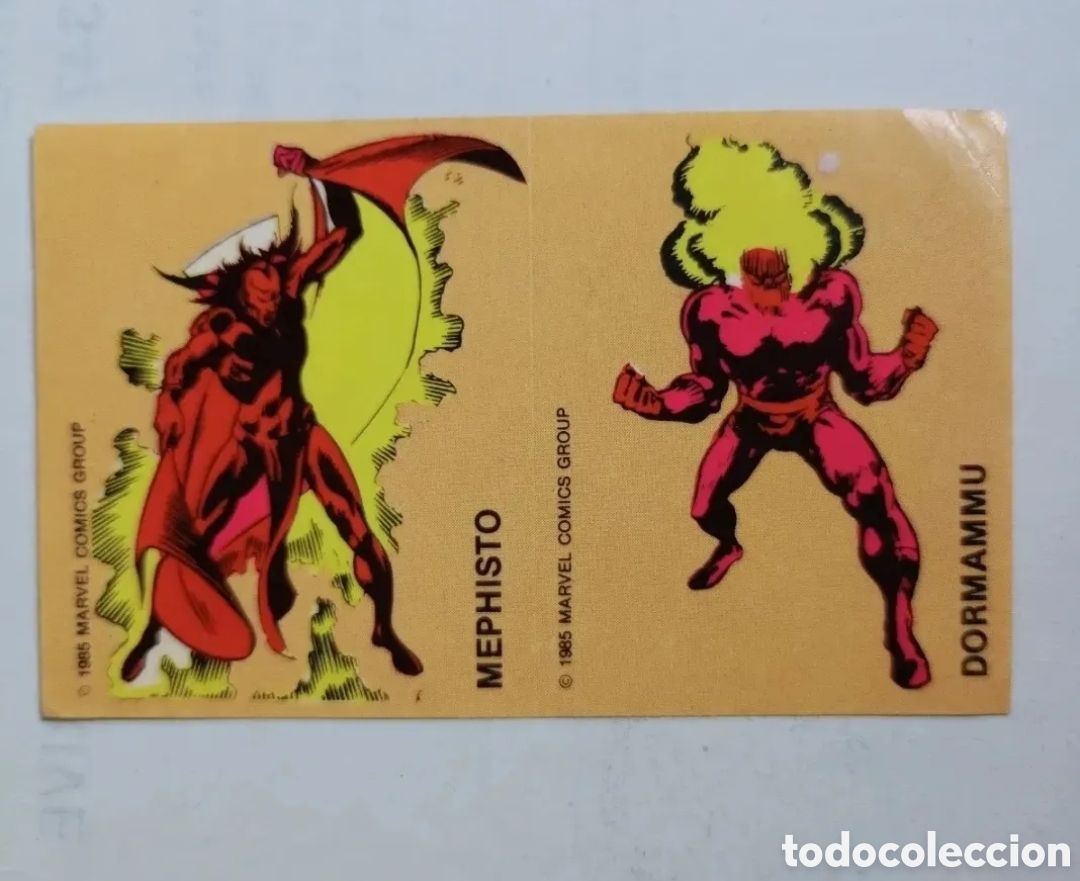 Coleccionismo cromos antiguos: Cromo pegatina Marvel comics 1985 Mephisto dormammu - Foto 1