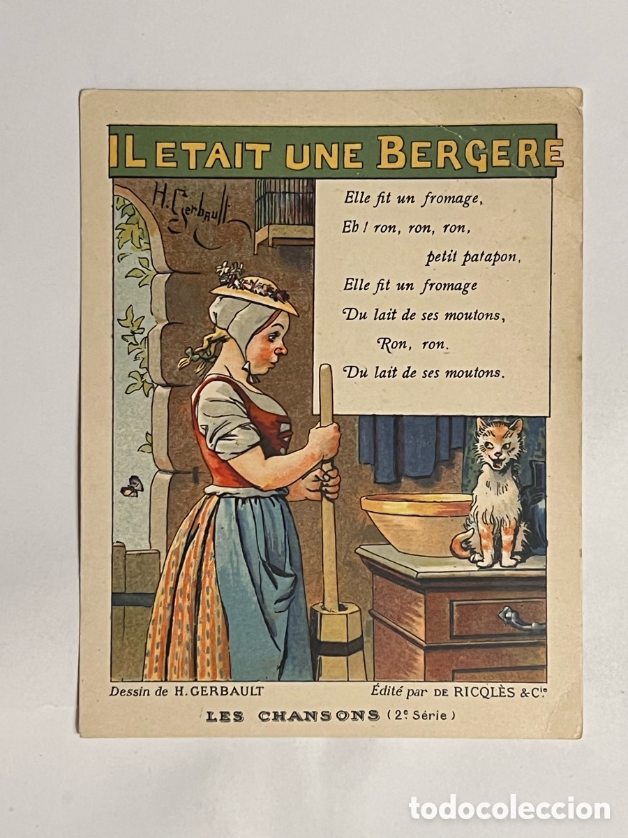 Collezionismo Figurine antiche: IL ETAIT UNE BERGERE.. CROMO ALCOHOL MENTA RICQLES, (h.1905) Ilustra A. GUILLAUME.. (9,5 x 13)