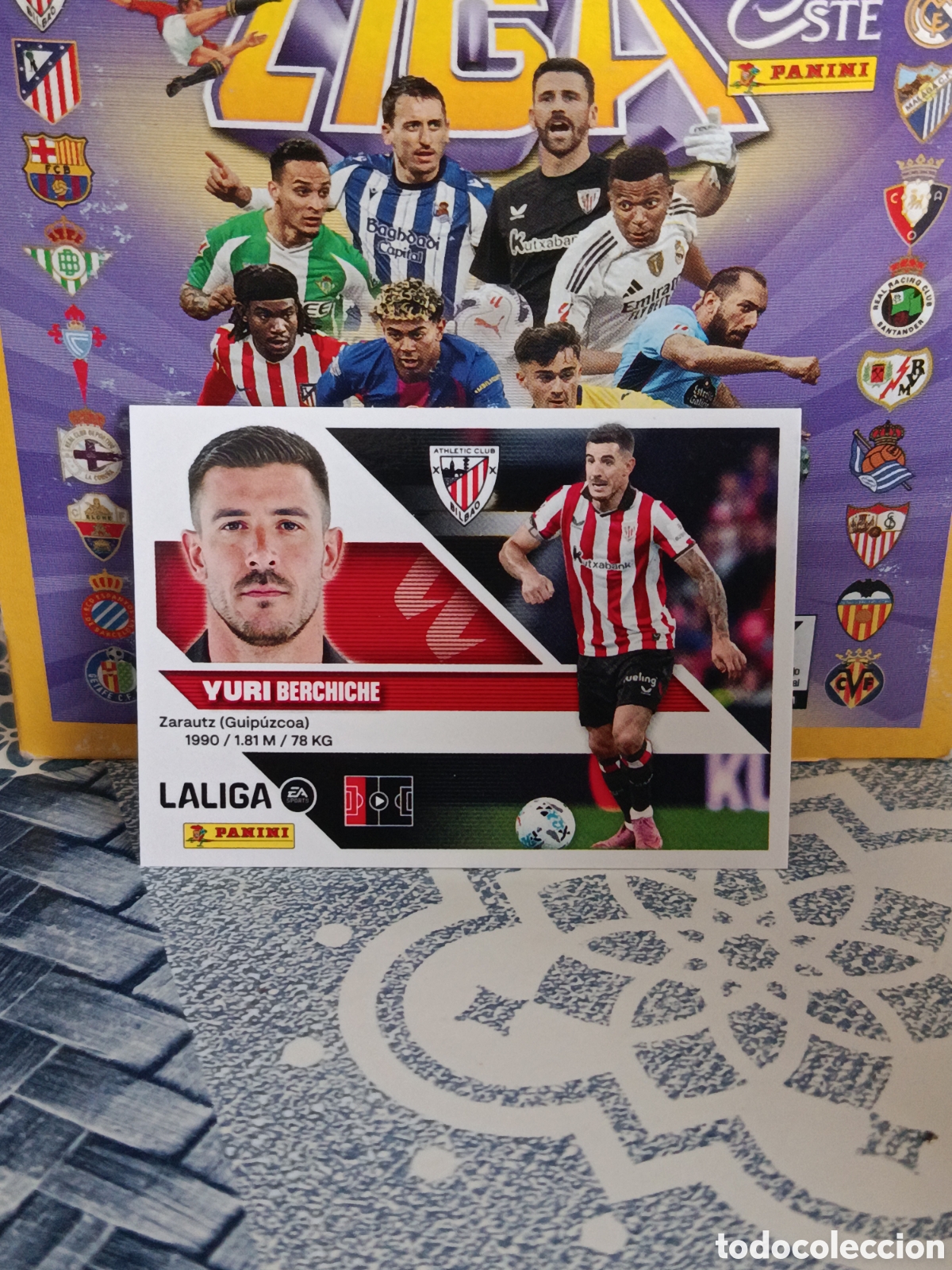 Collectionnisme Cartes &agrave; collectionner anciennes: YURI ATHLETIC CLUB N&ordm; 9 A LIGA ESTE 26 27 2026 2027 PANINI &rdquo;NUEVO DE SOBRE&rdquo;
