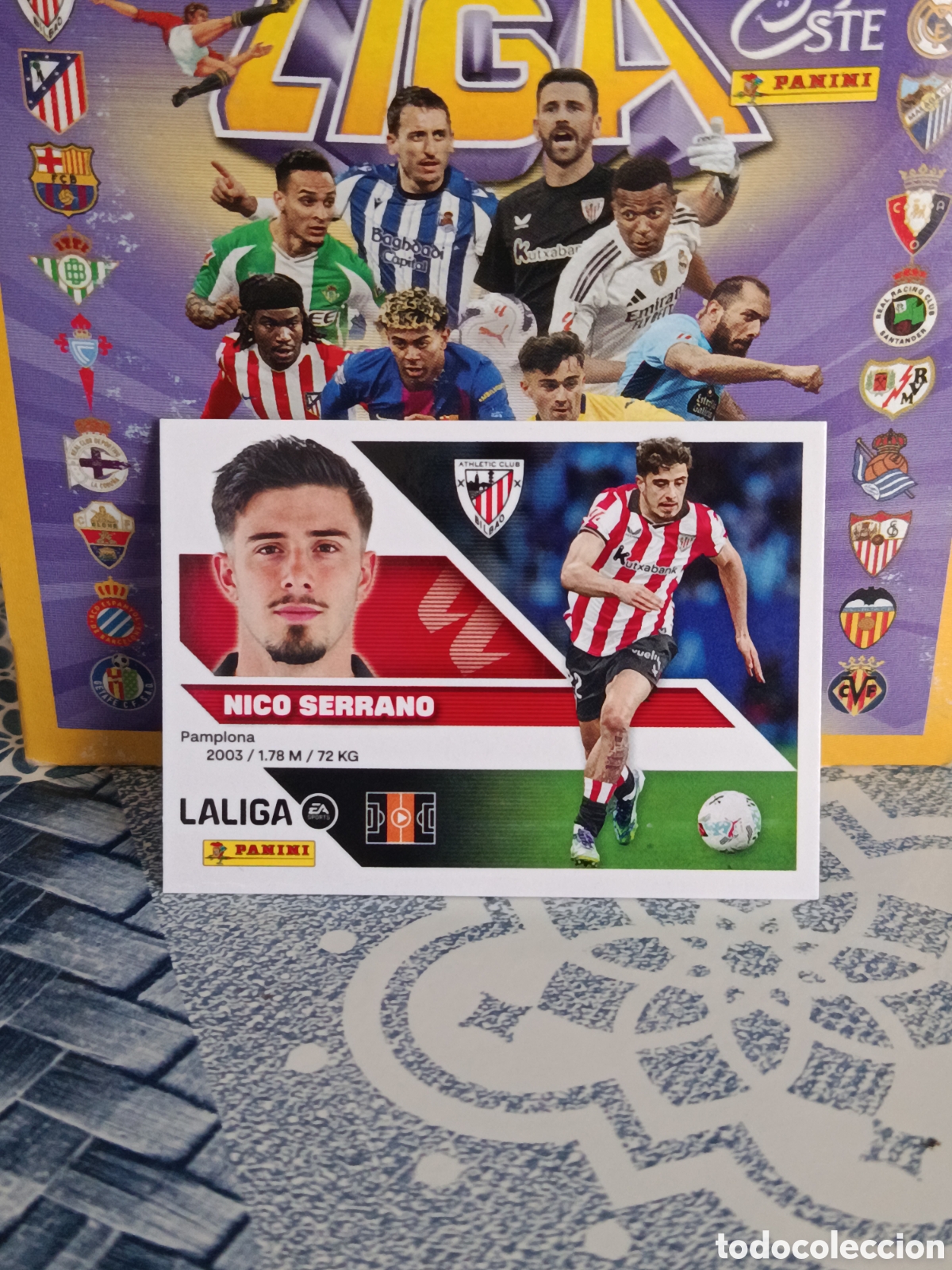 Collectable Antique Stickers: NICO SERRANO ATHLETIC CLUB N&ordm; 15 LIGA ESTE 26 27 2026 2027 PANINI &rdquo;NUEVO DE SOBRE&rdquo;
