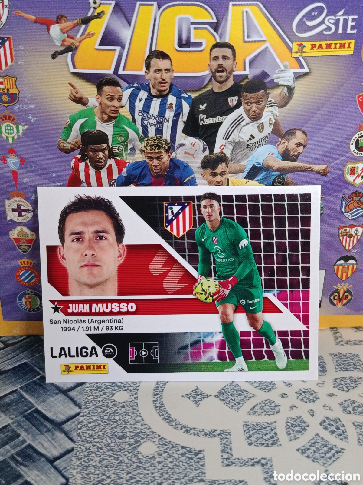 Collectionnisme Cartes &agrave; collectionner anciennes: MUSSO ATLETICO DE MADRID N&ordm; 4 LIGA ESTE 26 27 2026 2027 PANINI &rdquo;NUEVO DE SOBRE&rdquo;