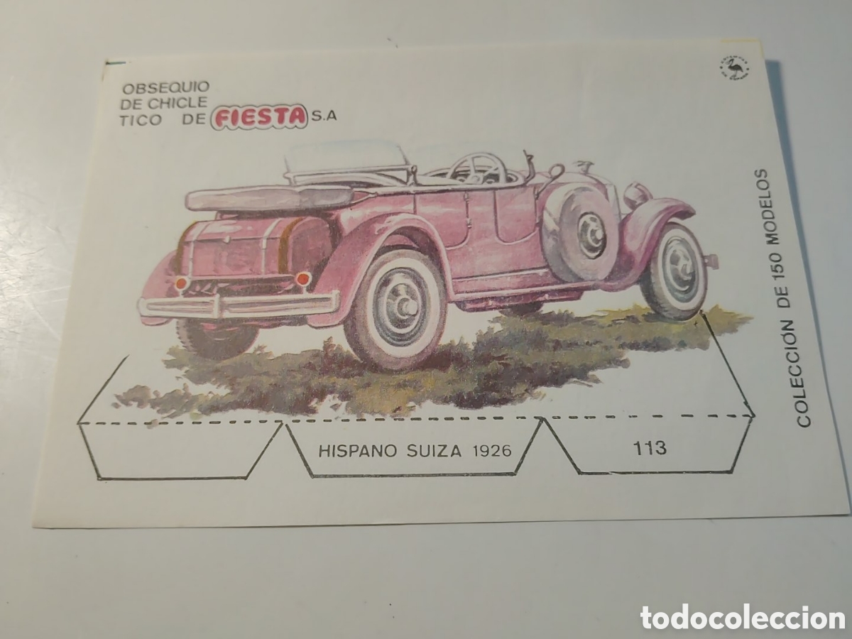Collezionismo Figurine antiche: Hispano Suiza 1926. Obsequio de chicle Tico de Fiesta S.A.