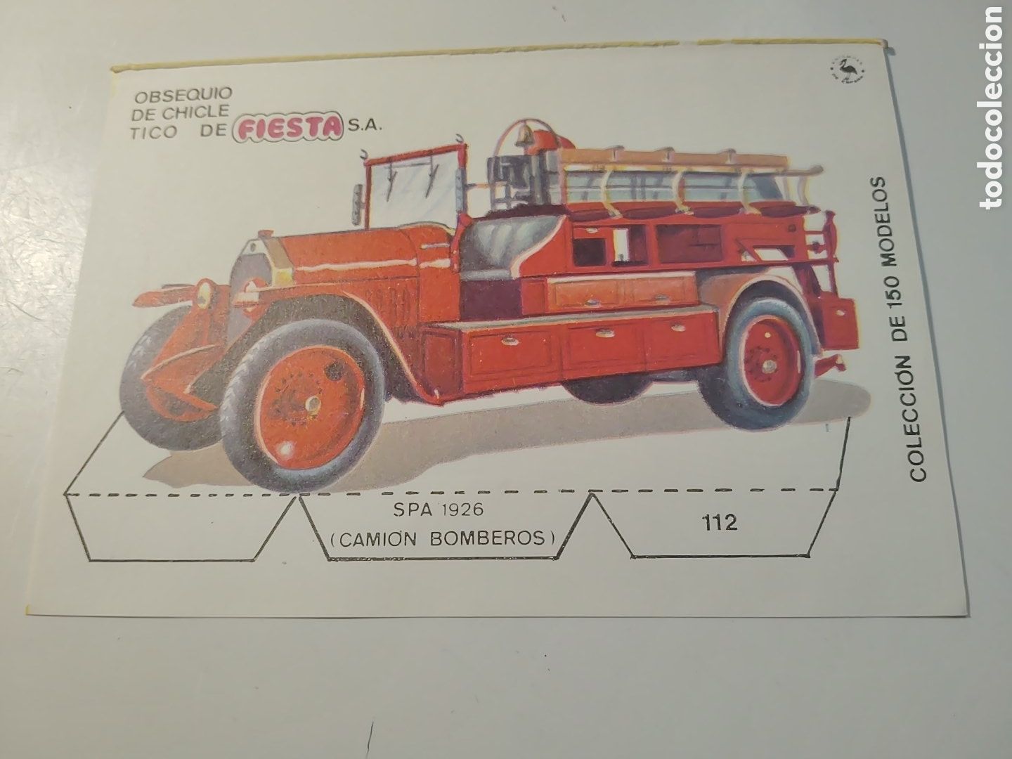Sammeln alte Sammelbilder: SPA (cami&oacute;n de bomberos). Obsequio de chicle Tico de Fiesta S.A.
